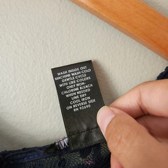 INC International Concepts Navy Blue Sparkle Cap Sleeve Lacey Dress - Picture 5 of 6